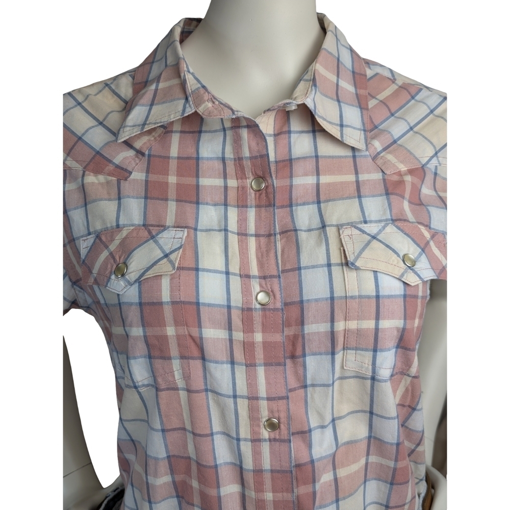 Wrangler "Wrancher" Western Women's Pearl Snap Shirt, Size Medium - Picture 3 of 7